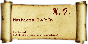 Mathicza Iván névjegykártya